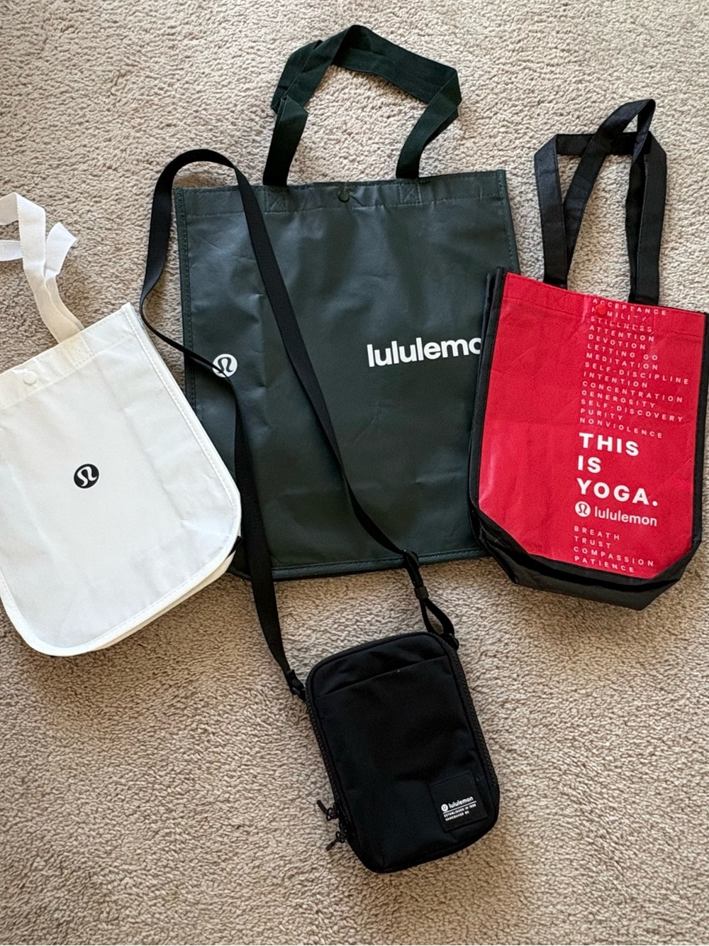 lululemon athletica Black Compact Crossbody Bag with Adjustable Strap
